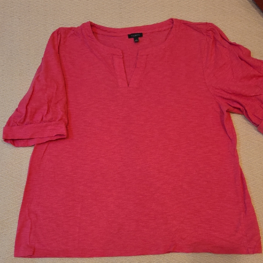 Talbots Fuchsia Short Sleeve Top